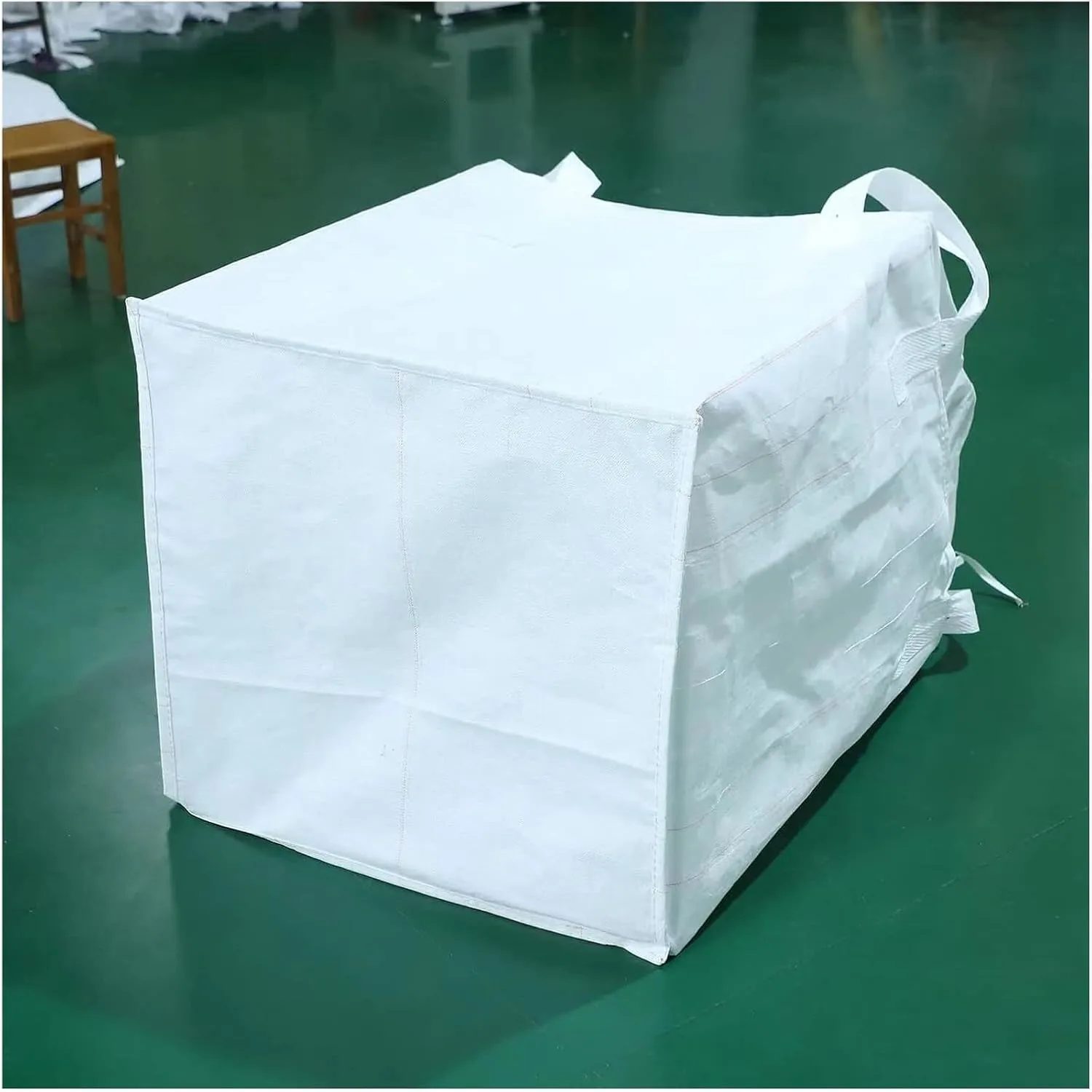 Rubble Bags, Bulk Bag, 35"x35"x43", 2200lbs, Duffle Top Flat Bottom, 4-Loop Polypropylene Woven Big Bag for Industrial Storage & Transportation 2PACK