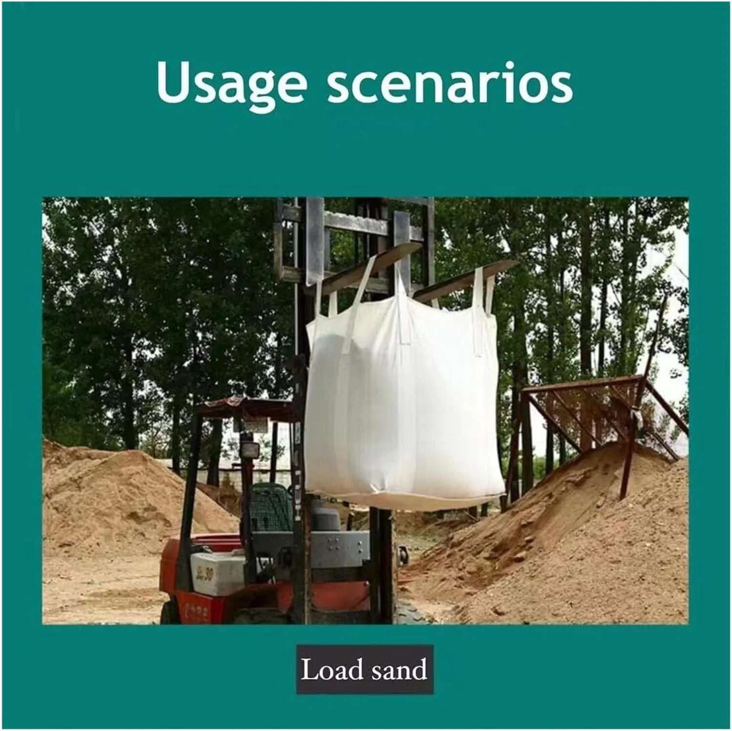 Rubble Bags, Bulk Bag, 35"x35"x43", 2200lbs, Duffle Top Flat Bottom, 4-Loop Polypropylene Woven Big Bag for Industrial Storage & Transportation 2PACK