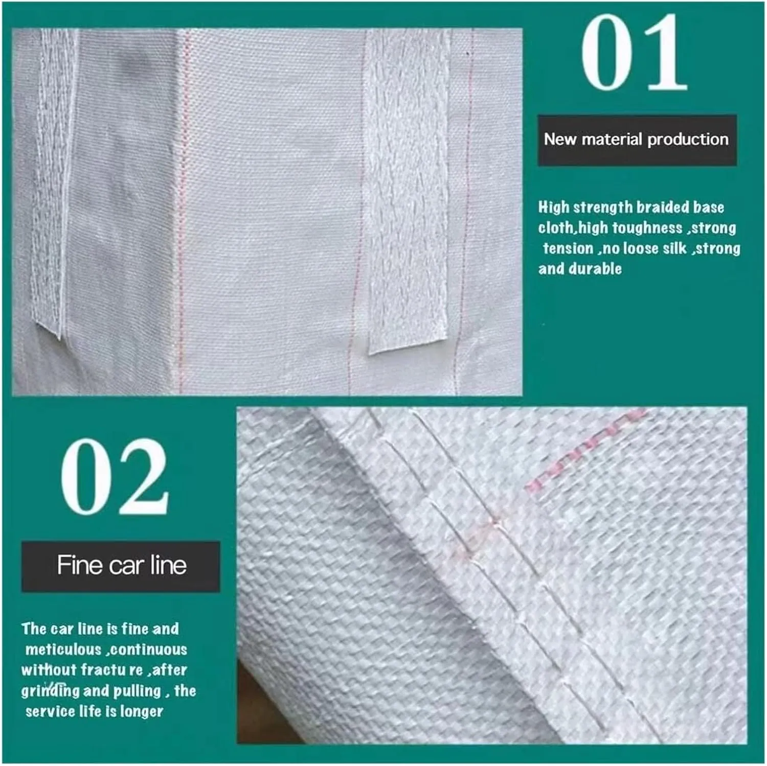 Rubble Bags, Bulk Bag, 35"x35"x43", 2200lbs, Duffle Top Flat Bottom, 4-Loop Polypropylene Woven Big Bag for Industrial Storage & Transportation 2PACK