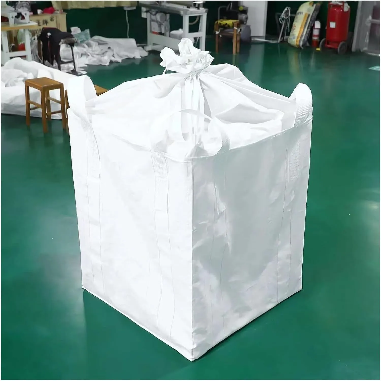 Rubble Bags, Bulk Bag, 35"x35"x43", 2200lbs, Duffle Top Flat Bottom, 4-Loop Polypropylene Woven Big Bag for Industrial Storage & Transportation 2PACK