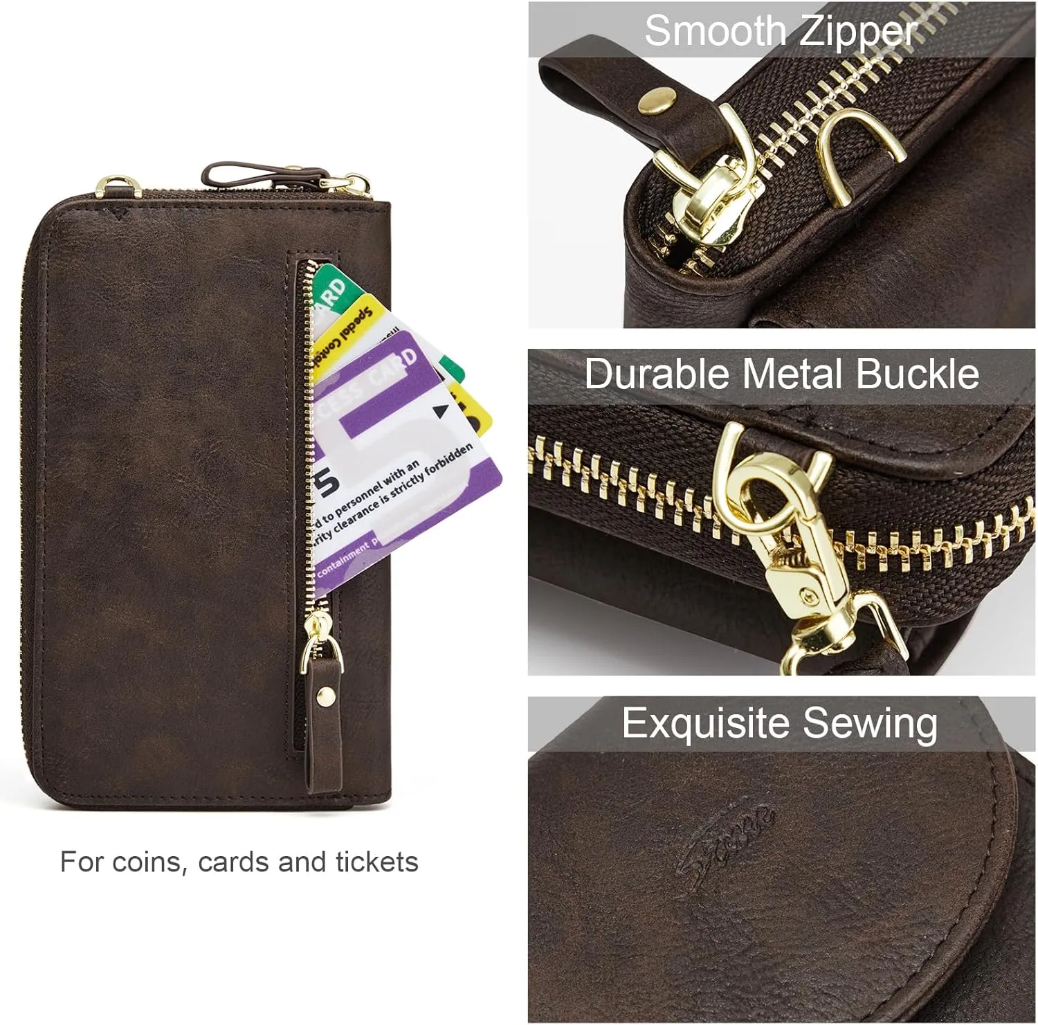 S-ZONE Small Crossbody Bags for Women Cell Phone Purse RFID Blocking Wallet Purses with Credit Card Slots
