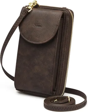 S-ZONE Small Crossbody Bags for Women Cell Phone Purse RFID Blocking Wallet Purses with Credit Card Slots