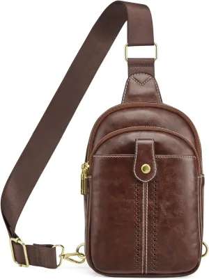 S-ZONE Small Sling Bag for Women Vegan Leather Crossbody Bags Trendy Purse with Adjustable Strap