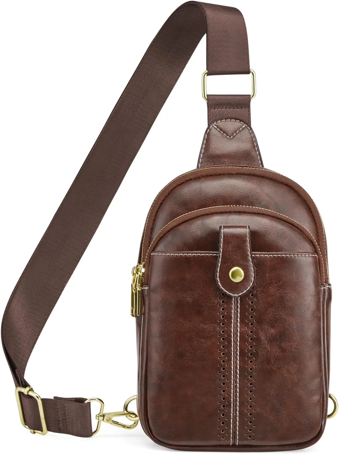 S-ZONE Small Sling Bag for Women Vegan Leather Crossbody Bags Trendy Purse with Adjustable Strap