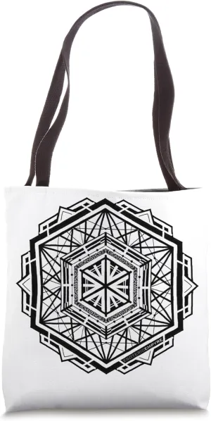 Sacred Geometry Hexagonal Chaos Tote Bag