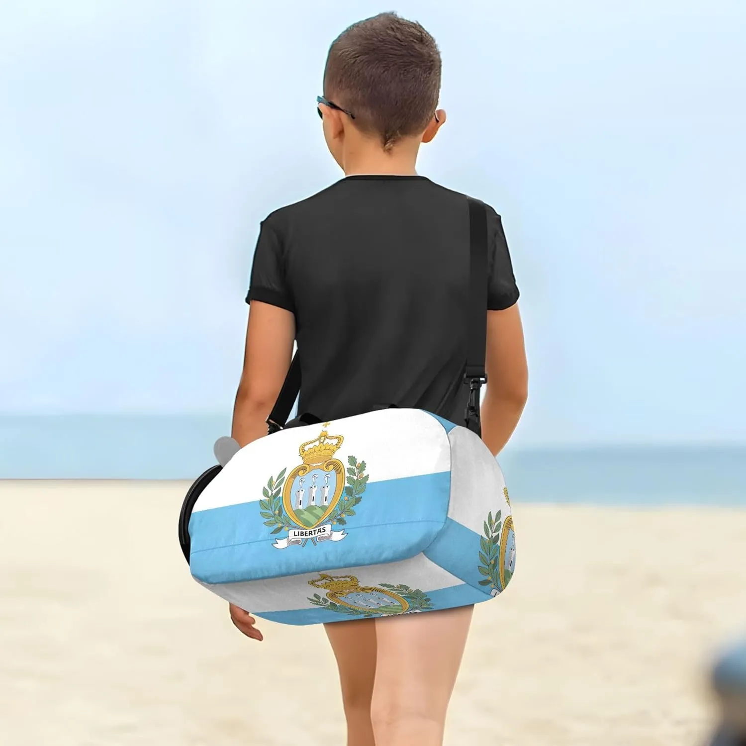 San Marino Flag Girls Tote Duffle Bags Travel Weekend Duffel Overnight Kids Dance Duffle Boys Carry on Duffel Bag