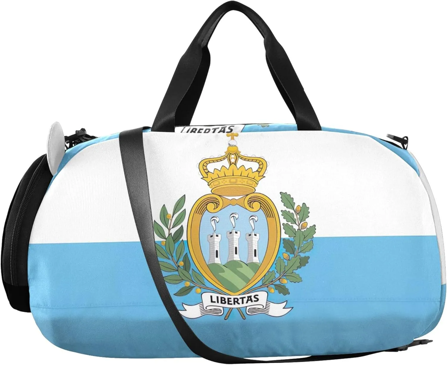 San Marino Flag Girls Tote Duffle Bags Travel Weekend Duffel Overnight Kids Dance Duffle Boys Carry on Duffel Bag