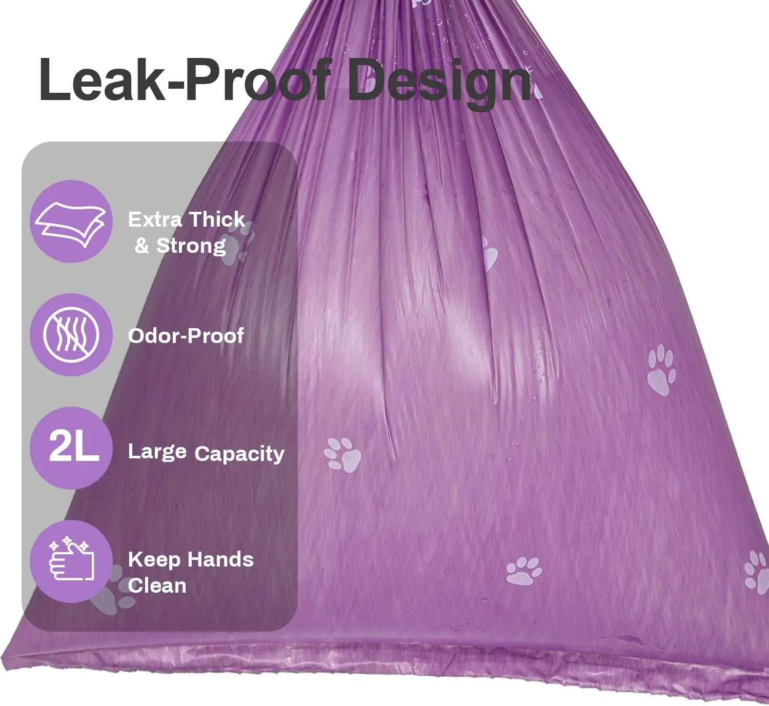Scented Dog Poop Bags With Dispenser, Strong and Leak-proof Waste Bags for Pets, 870 Count (58 Packs of 15), 13 Inch x 9 Inch (Purple)