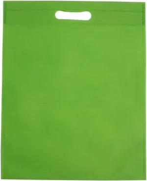 Set of 48 Promotional Nonwoven Heat Seal Reusable Tote Party Bag, Goodie Bags, Gift Bags Bulk With Die Cut Handles (Bright Green)