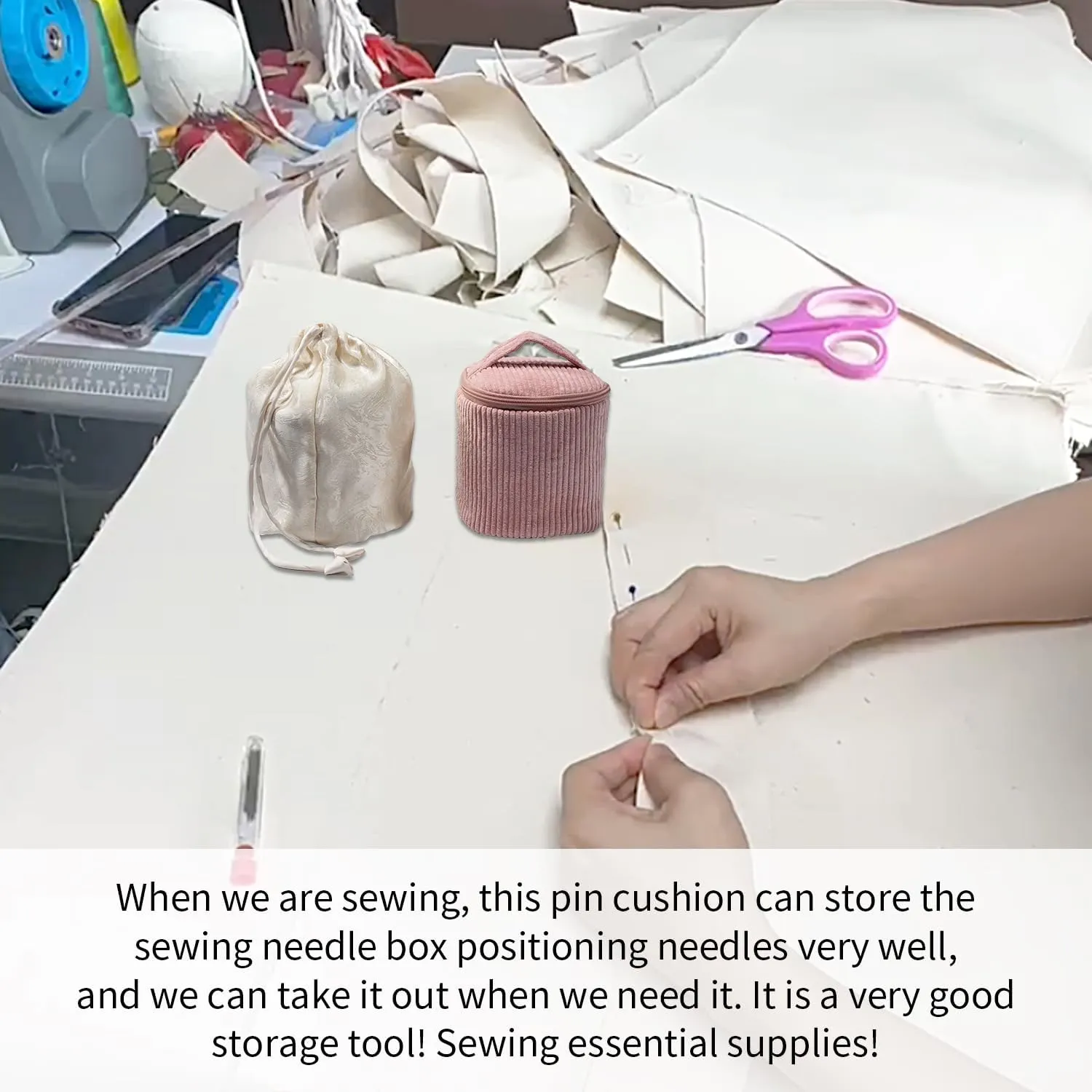 Sewing Kit for Adults, 153Pcs Needle and Thread Kit for Sewing, Professional Sewing Supplies Accessories with Tailor Scissors Thimble Needles DIY Button Repair Kit (CR005 sewingkit Bag Rose)