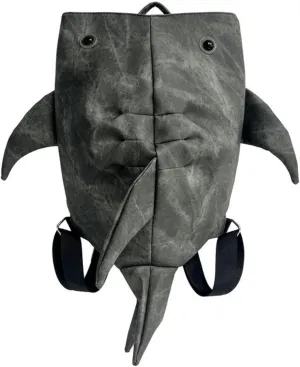Shark Backpack, Creative 3D Shark Daypack with USB Port, Laptop Knapsack for Hiking, Travel, Shark Shoulder Bag (Dark Grey)