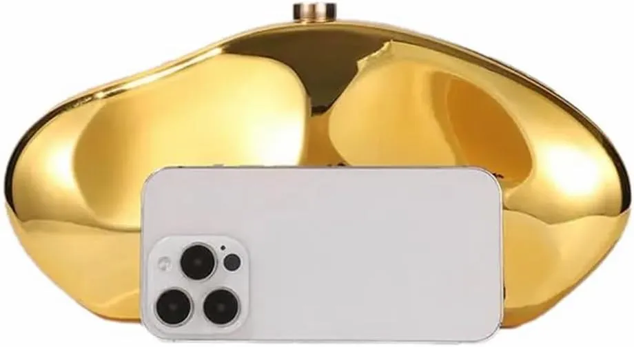 Shell Shape Acrylic Clutch Trendy Metallic Acrylic Evening Bag Shiny Egg Purses and Handbags for Women Wedding Party