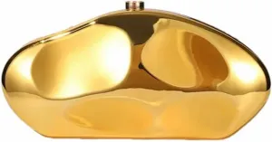 Shell Shape Acrylic Clutch Trendy Metallic Acrylic Evening Bag Shiny Egg Purses and Handbags for Women Wedding Party