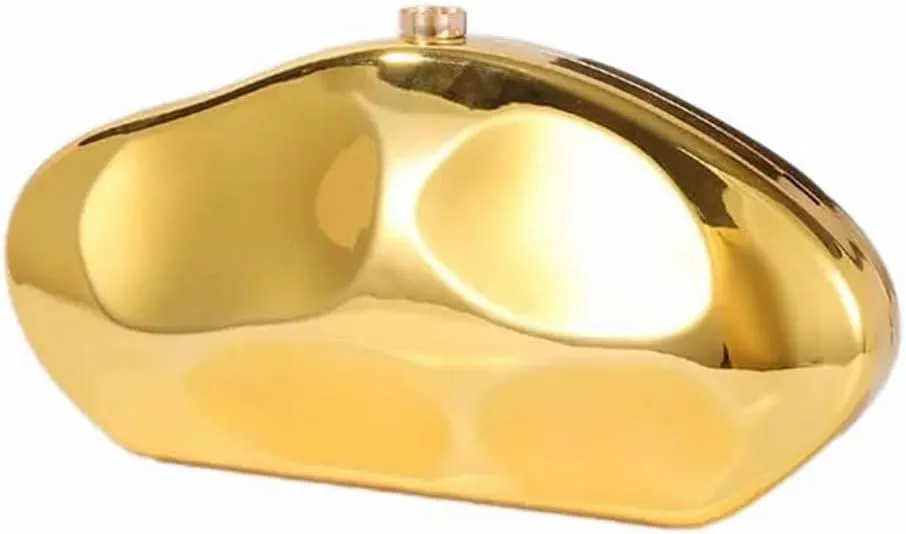 Shell Shape Acrylic Clutch Trendy Metallic Acrylic Evening Bag Shiny Egg Purses and Handbags for Women Wedding Party