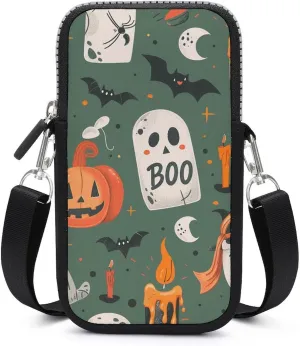 Shoulder Bag for Women Crossbody Tombstones And Skulls Printed Cell Phone Purses Adjustable Strap