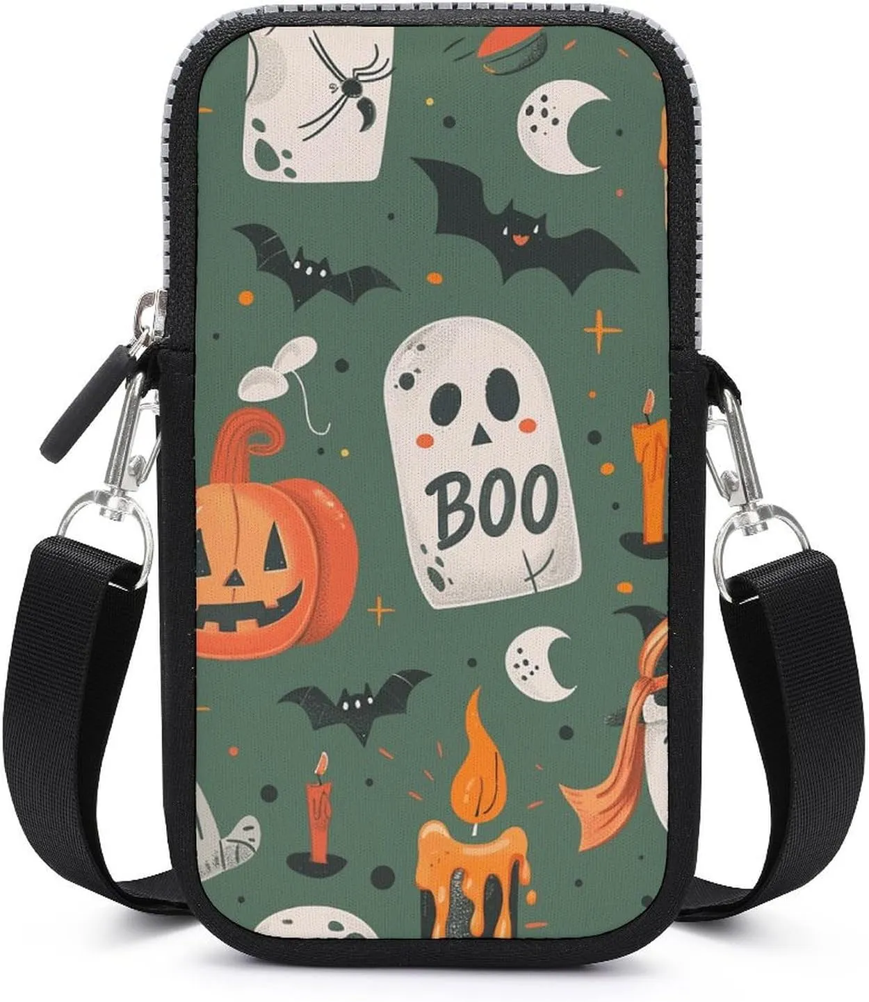 Shoulder Bag for Women Crossbody Tombstones And Skulls Printed Cell Phone Purses Adjustable Strap