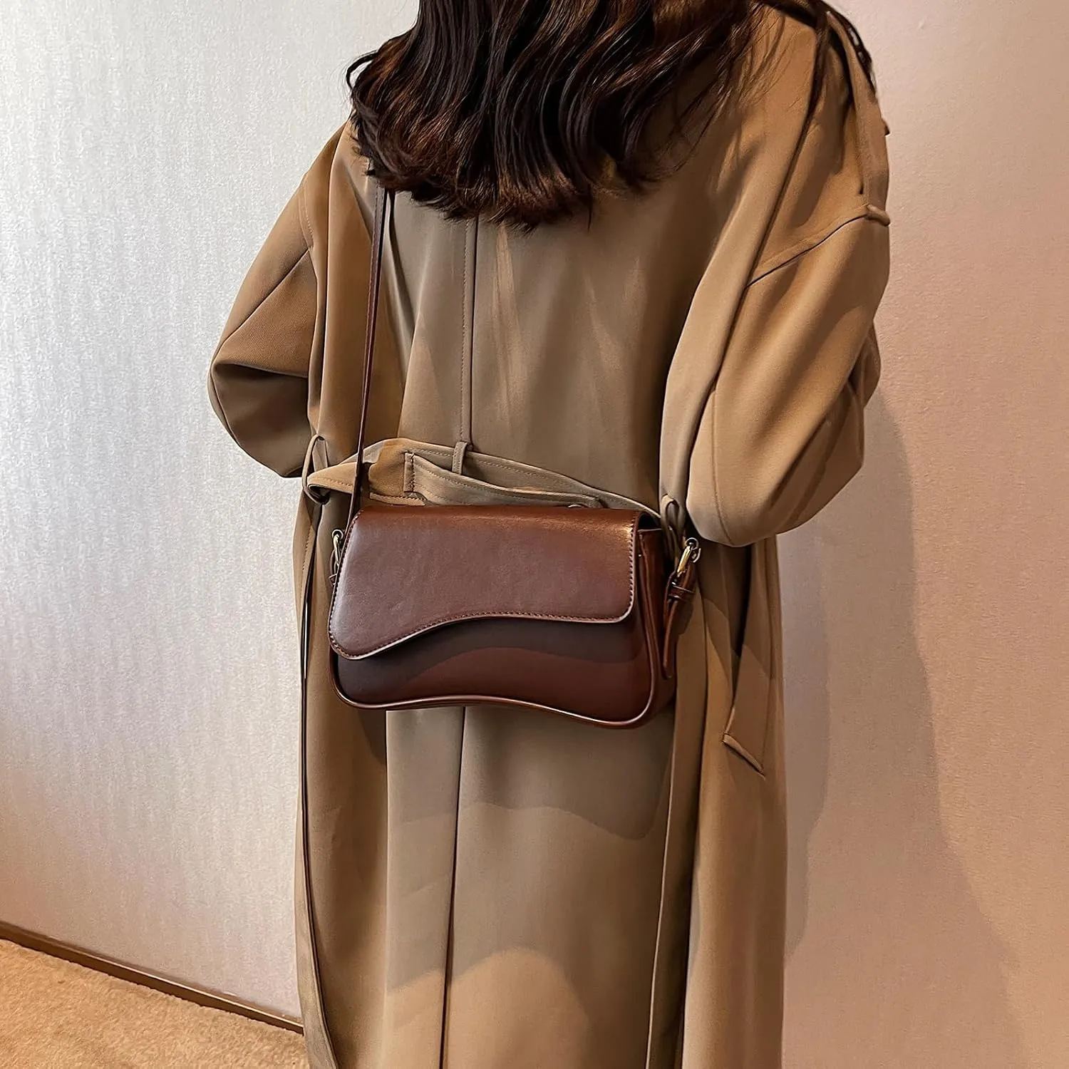 Shoulder Bag for women Y2K Crossbody Vegan Leather Purse Straps Retro Clutch Hobo Hadbags with 2 Removable
