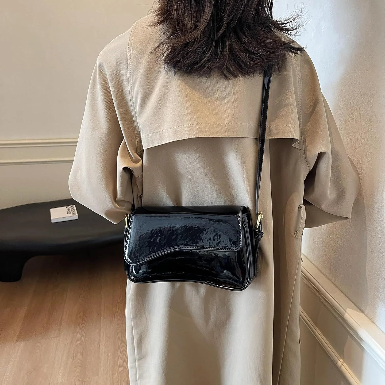 Shoulder Bag for women Y2K Crossbody Vegan Leather Purse Straps Retro Clutch Hobo Hadbags with 2 Removable