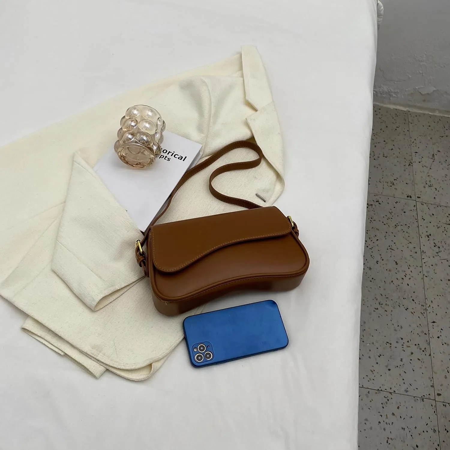 Shoulder Bag for women Y2K Crossbody Vegan Leather Purse Straps Retro Clutch Hobo Hadbags with 2 Removable