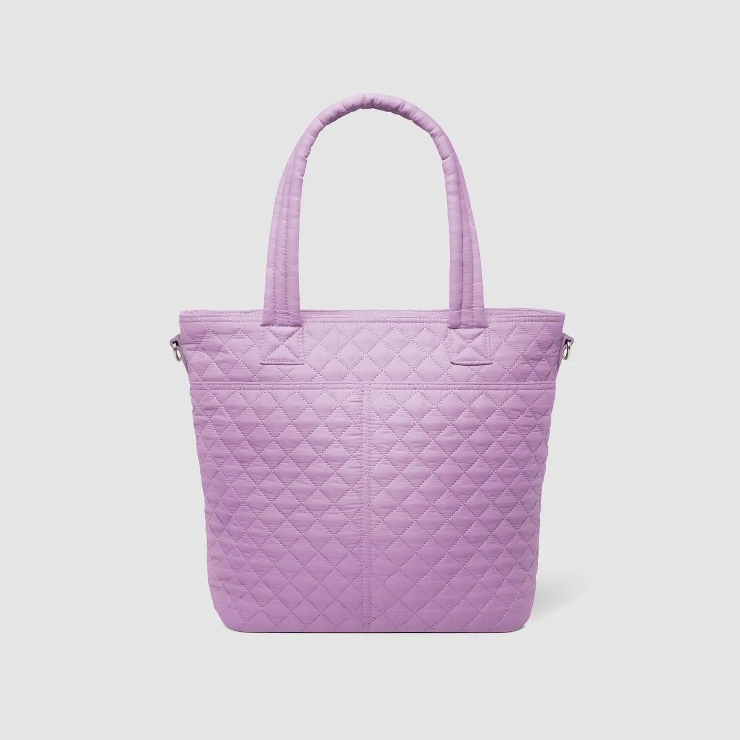 Simple Modern Quilted Tote Bag for Women | Medium Size w/Compartments & Laptop Sleeve | Adjustable Strap | Zipper Top