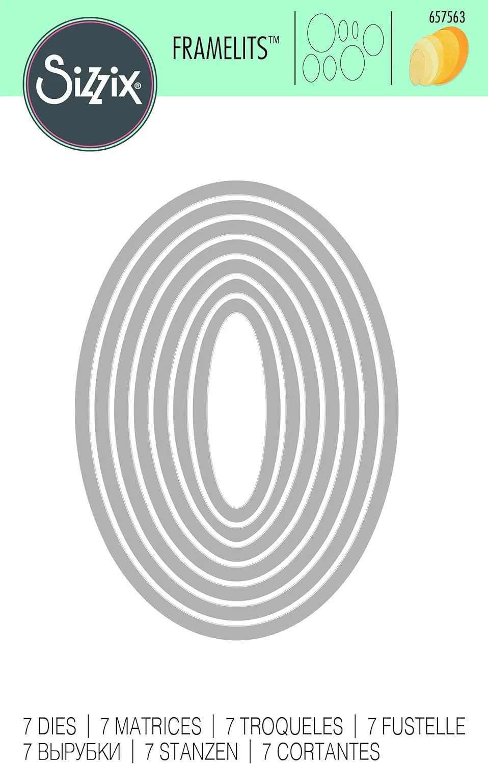 Sizzix Framelits Die Set 7/PK - Ovals