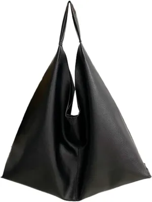 Slouchy Shoulder Bag for Women Large Soft Vegan Leather Totes Working Purse Casual Pure Handbag Top-handle Satchel