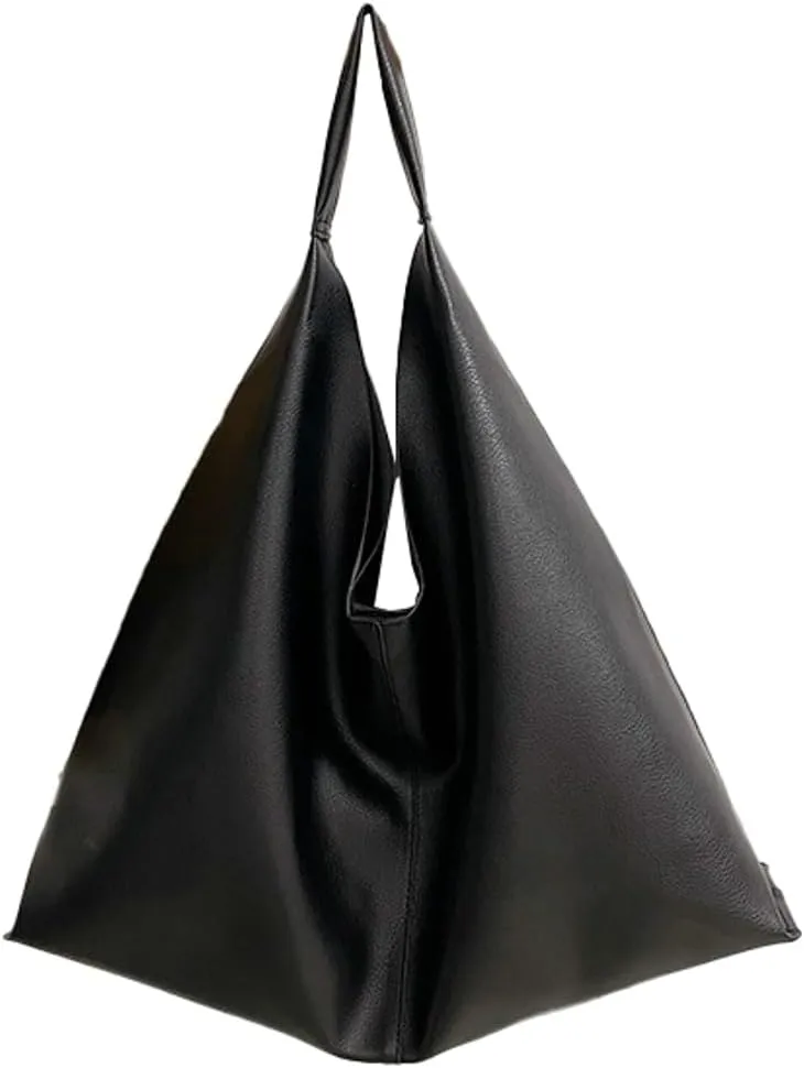 Slouchy Shoulder Bag for Women Large Soft Vegan Leather Totes Working Purse Casual Pure Handbag Top-handle Satchel