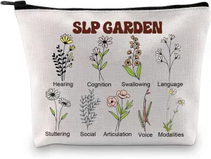 SLP Appreciation Gift SLPA Speech Language Pathology Assistant Gift SLP Garden Zipper Pouch Makeup Bag for SLP Women (SLP Garden)