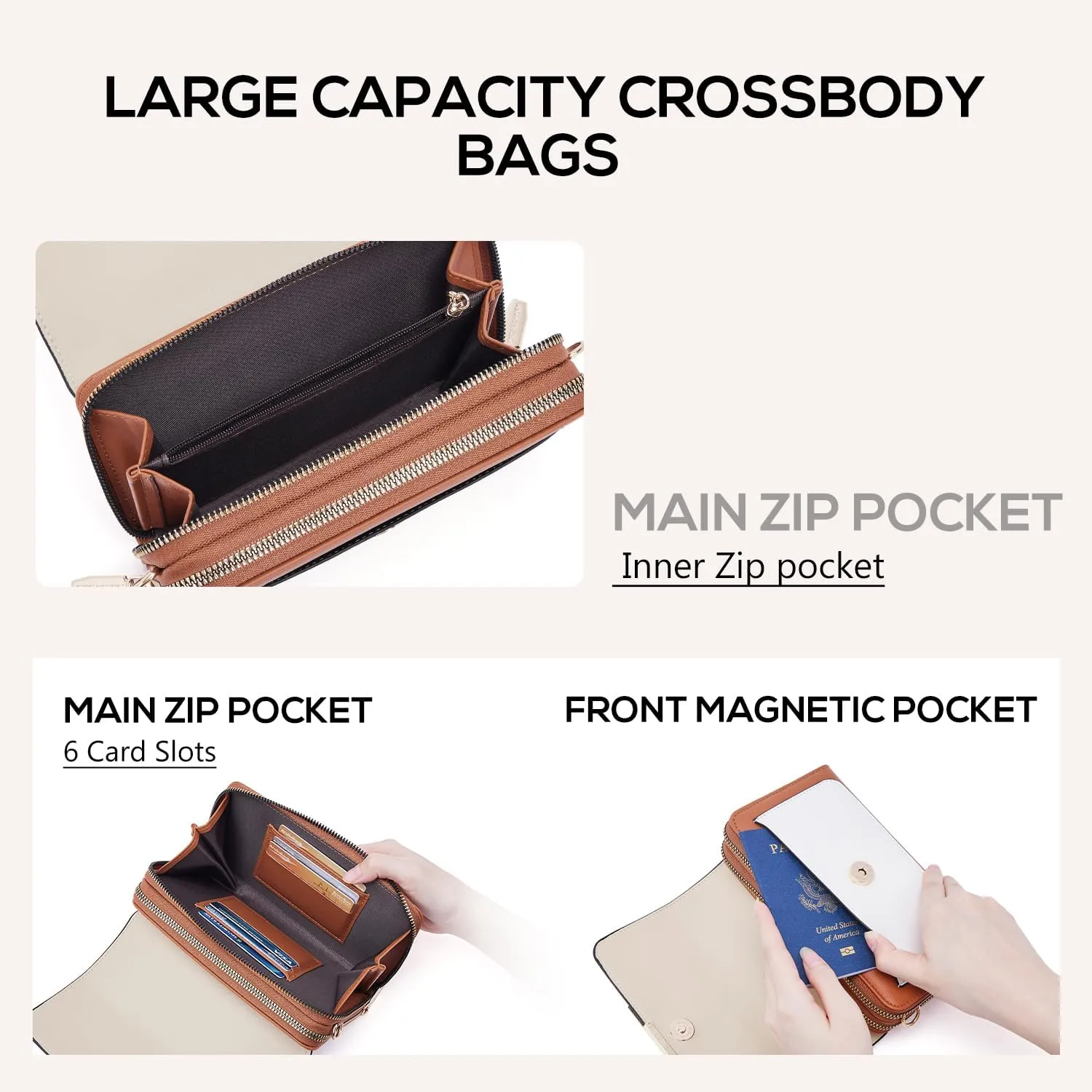 Small Crossbody Bag for Women,Cell Phone Purse Women's Shoulder Handbags Wallet Purse with Credit Card Slots