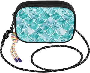 Small Crossbody Bags Blue Green Mermaid Scale Small Lightweight Cell Phone Purse