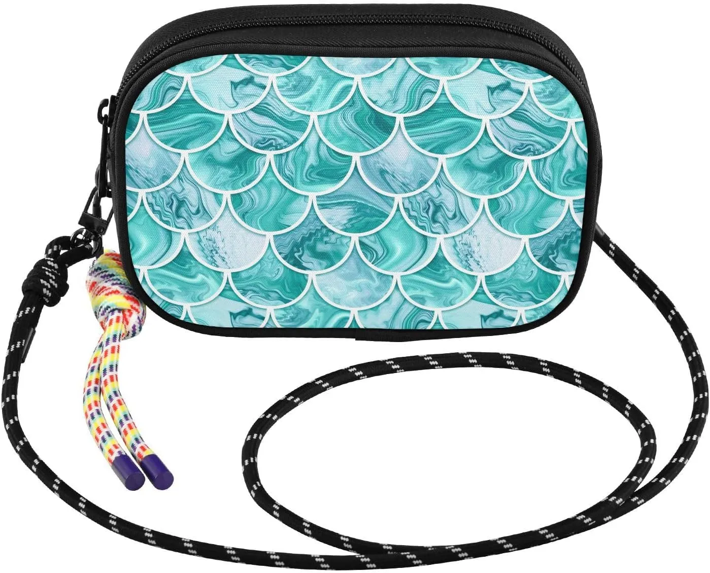 Small Crossbody Bags Blue Green Mermaid Scale Small Lightweight Cell Phone Purse