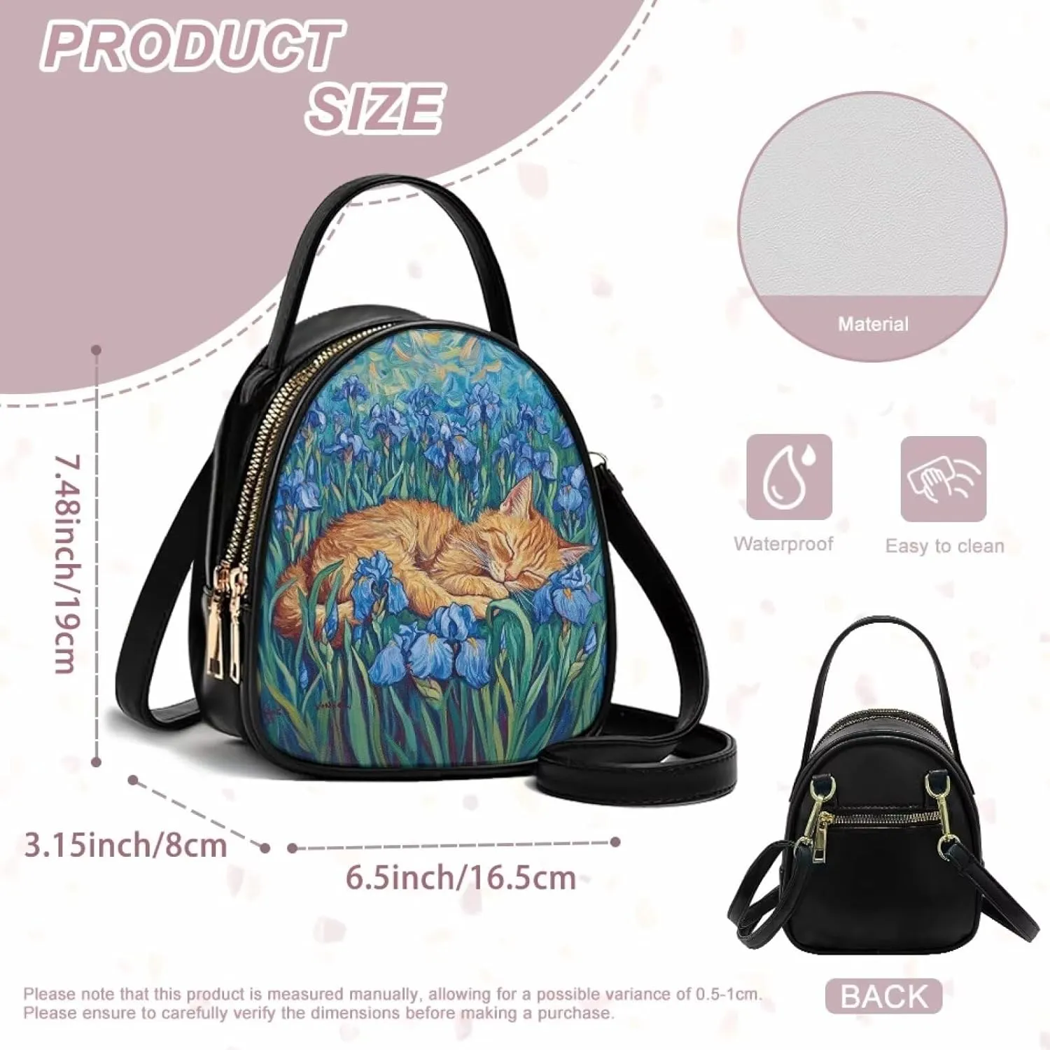 Small Crossbody Bags for Women Trendy Double Layer Leather Shoulder Bag for Women Crossbody with Zipper Closure