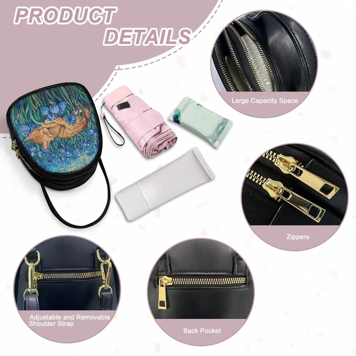 Small Crossbody Bags for Women Trendy Double Layer Leather Shoulder Bag for Women Crossbody with Zipper Closure