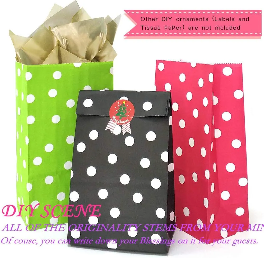 Small Goodie Bags Dot Paper Party Favor Bag Polka Dot Paper Lunch Bags for Snack Nuts Goodie for Baby Shower Kid's Birthday Wedding (5.1 x 3.1 x 9.4 in, Teal Blue, 50 CT)