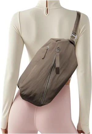 Small Gym Bag for Women, Mini Travel Duffle Bag with Two Ways to Carry, Waterproof Lightweight Backpacks Carry On Tote Bag for Sport, Workout, Swimming, Brown