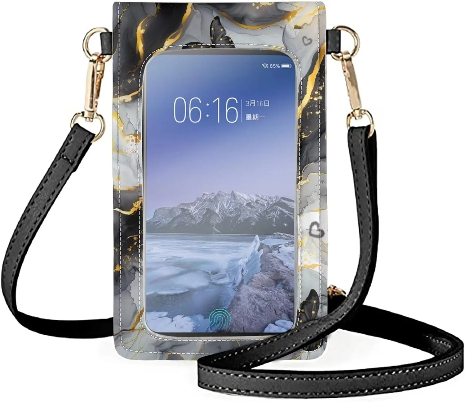 Small Leather Cell Phone Crossbody Bag for Women Cell Phone Purse Wallet Leather Shoulder Handbags