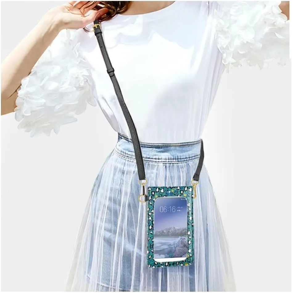 Small Leather Cell Phone Crossbody Bag for Women Cell Phone Purse Wallet Leather Shoulder Handbags