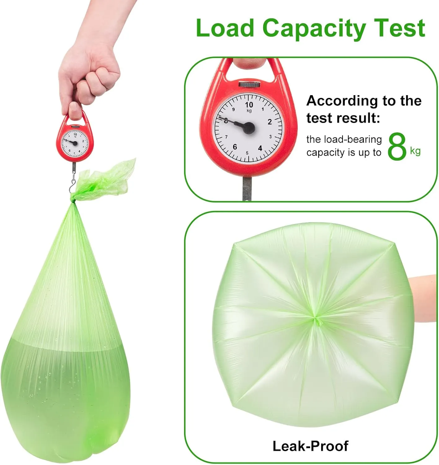 Small Trash Bags 4-6 Gallon, Inwaysin 200 Count Biodegradable Trash Bags 4 Gallon, Extra Strong Small Garbage Bags Unscented, Size Expanded, Green, for Bathroom Bedroom Office Kitchen Trash Can