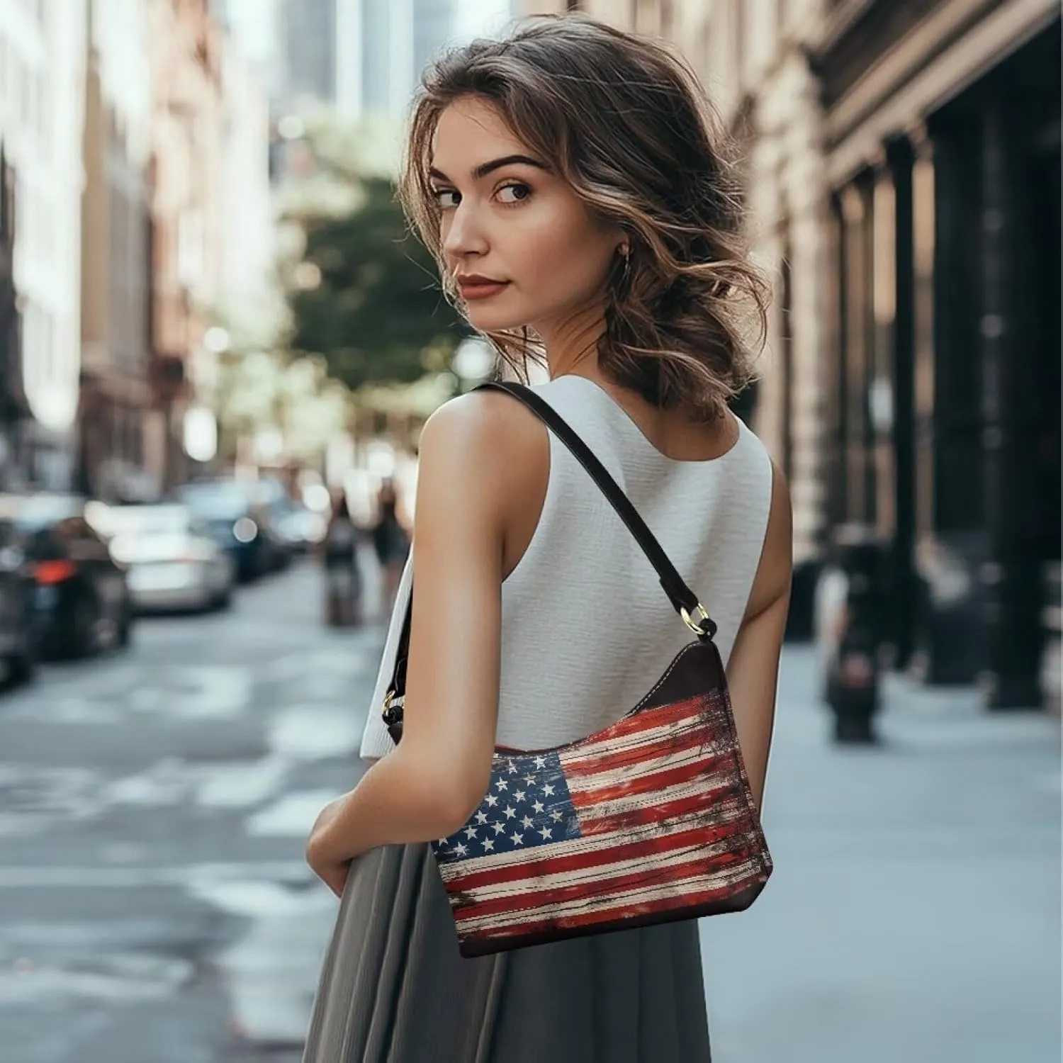 Small Underarm Crossbody bag with Zipper Closure for Women Dating Party