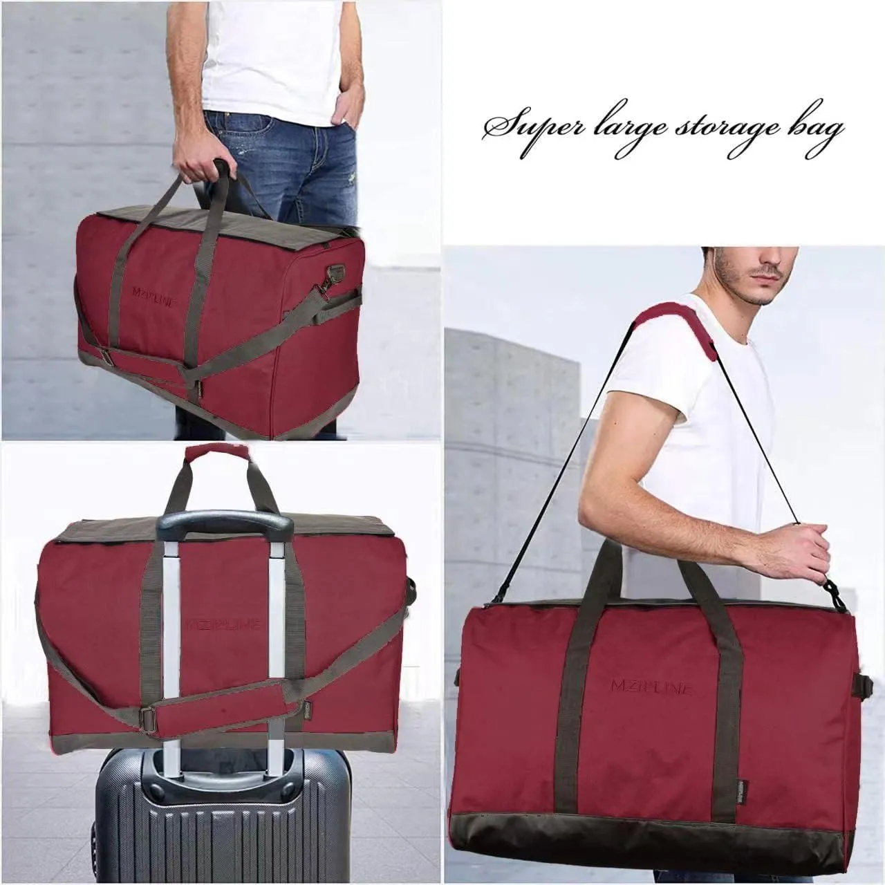 Smell Proof Duffle Bag,130L Foldable Travel Duffel Bag Large Scent Odor Proof Sport Gym Overnight Weekender Bag,Big Capacity Smell Proof Stash Travel Duffel Bag With Carbon Lining
