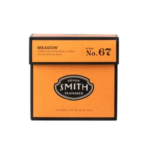 Smith Teamaker Meadow No. 67, Caffeine-Free, Sugar-Free, Sustainably Grown, Chamomile, Rooibos, Hyssop & Rose Petals Blend Tea Bags, 15 Sachets, 0.85oz each