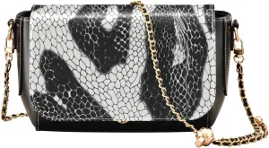 Snake Skin Black GreyMini Crossbody Purse for Womens Leather Small Handbags with Adjustable Strap Small Shoulder Purse