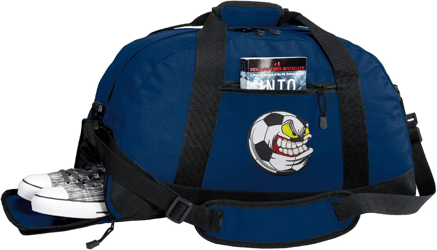 Soccer Fan Duffel Bag - Crazy Soccer Gym Bags w/SHOE POCKETS