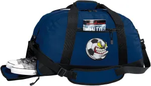 Soccer Fan Duffel Bag - Crazy Soccer Gym Bags w/SHOE POCKETS
