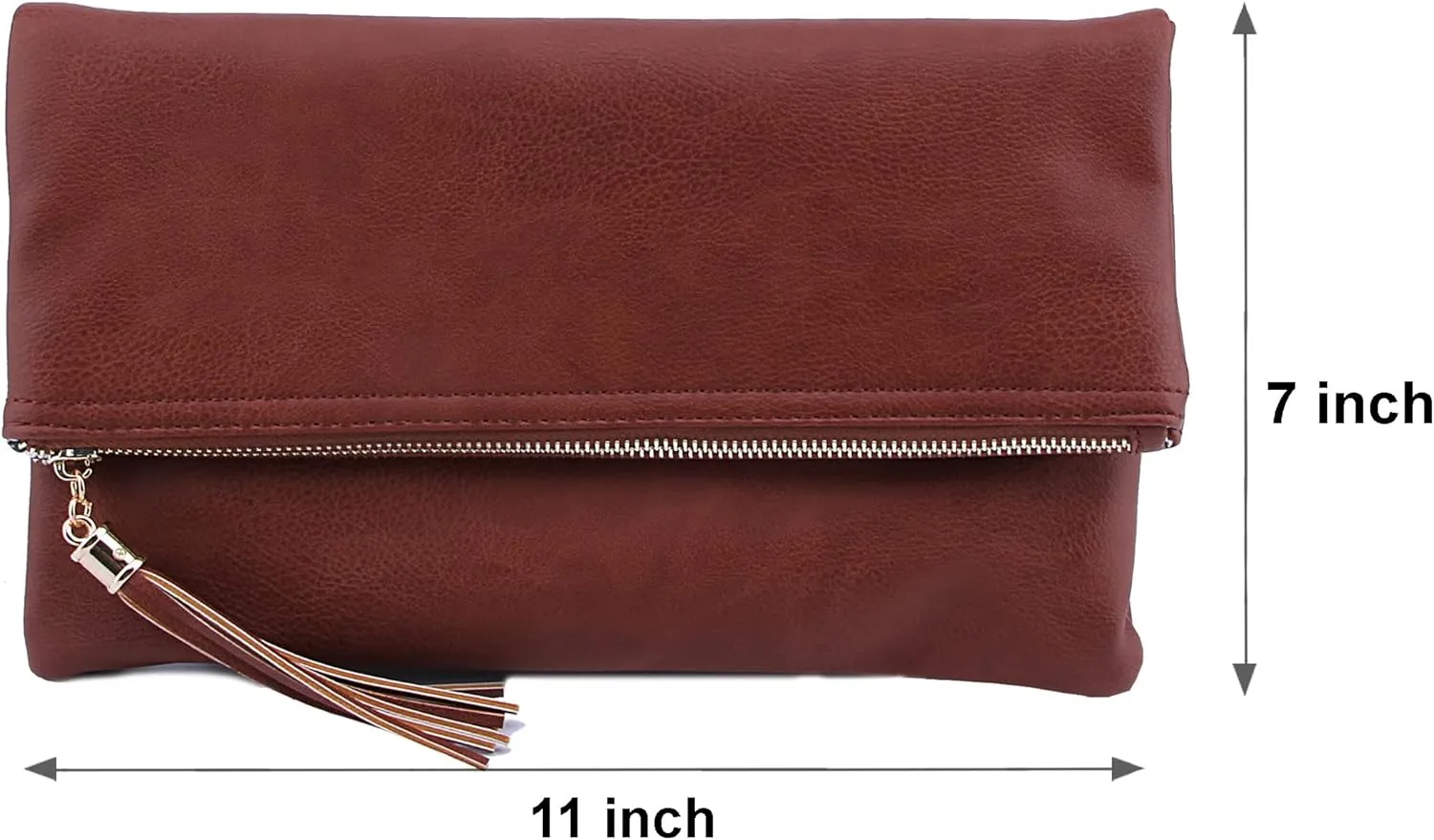 Solene Envelope Clutch Bags for Women Foldover Crossbody Tassel Wallet with Chain Strap, Elegant Evening Purse
