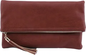 Solene Envelope Clutch Bags for Women Foldover Crossbody Tassel Wallet with Chain Strap, Elegant Evening Purse