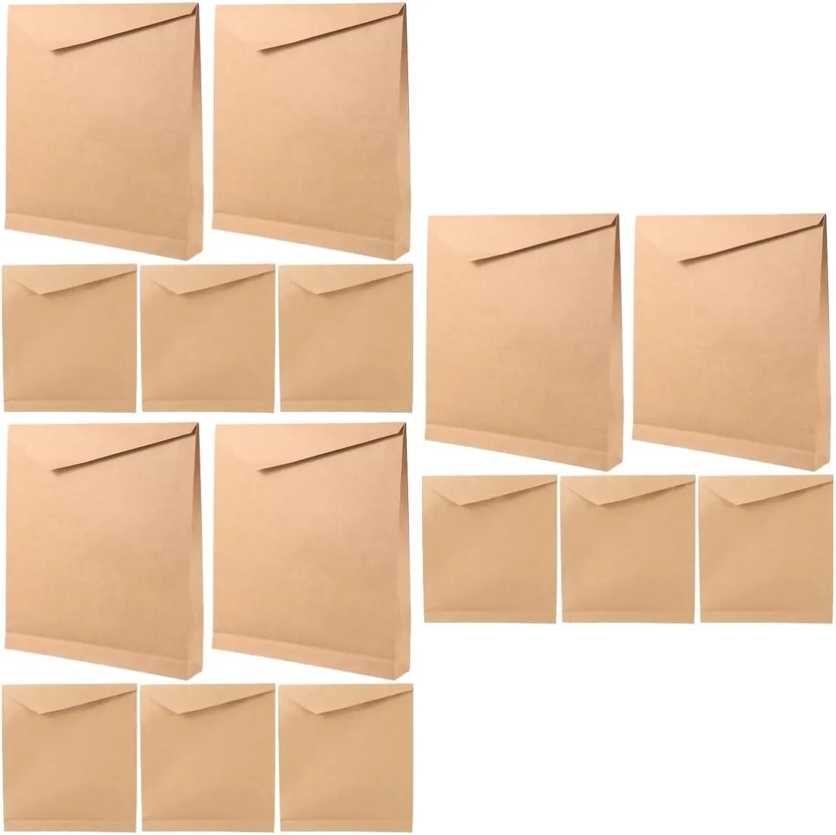 SOLUSTRE 15 Pcs Kraft Paper Bag Party Favor Bags Baggies Packaging Tote Plain Bags with Handles Duffle Cookie Bags Bag for Large Bag Tissue Paper for Bags Mailers Paper Bags Light Brown