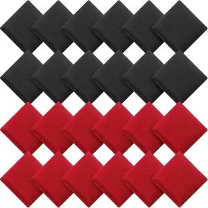 Sotiff 24 Pcs Bean Bags Mini Nylon Cornhole Bean Bags for Kids Tossing Fun Sports Outdoor Family Games Carnival Toy Patriotic Small Beanbag Hand Toss Party Game Supplies for Kid Adult (Red Black)