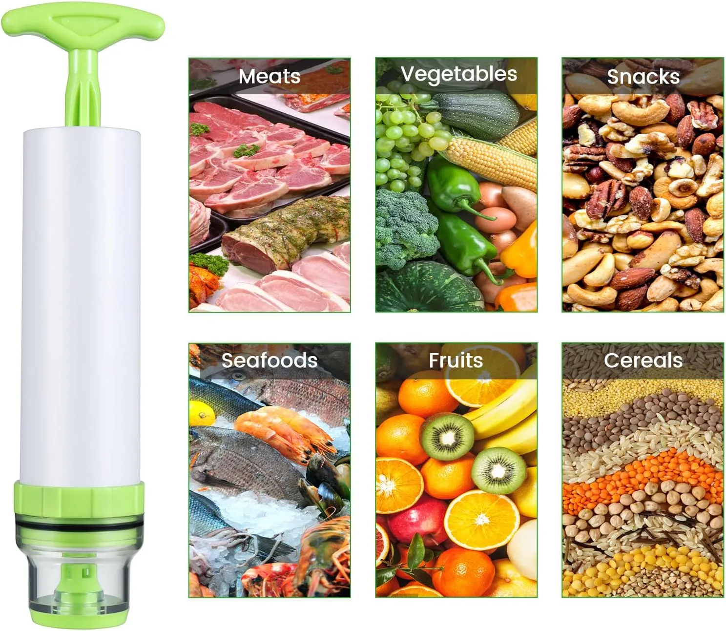 Sous Vide Bags Kit 28PCS - 15 Reusable Vacuum Food Storage Bags,6 Sealing Clips,2 Clamps for Food Storage,1 Hand Pump,4 Sous Vide Magnets to Keep Bags Submerged and in Place