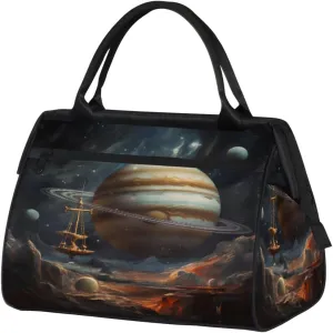 Space Jupiter Planet Travel Duffle Bag, Waterproof Duffel Bag Weekender Overnight Carry On Bag Lightweight Sport Gym Bag for Men Women
